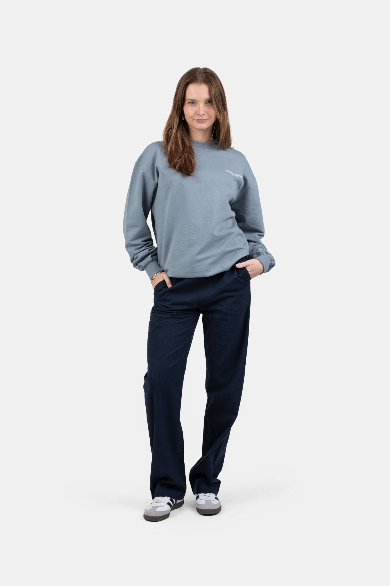 Heavyweight Hørbukser Højtaljede Navy | Skagen-clothing.dk
